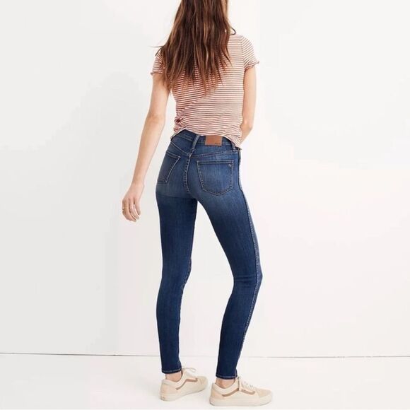Madewell Denim - Madewell 10” High Rise Dark Blue Skinny Jeans